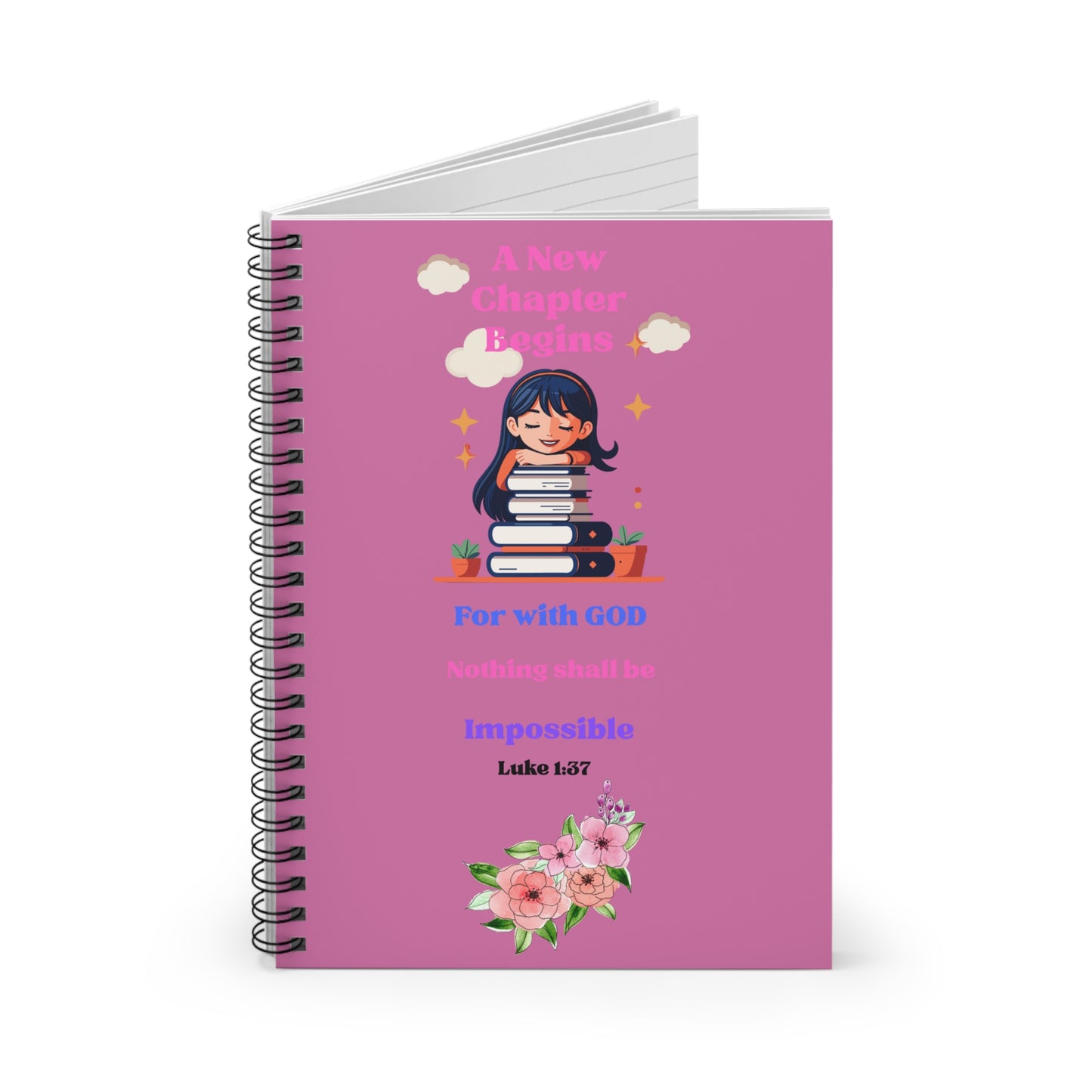 Inspirational Notebook, Motivational Gift, Scripture Quote, Motivational Journal + FREE 15 Day Bible Reflection printable